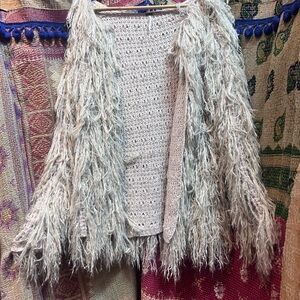 Free People Shaggy Cream M Jacket NWOT